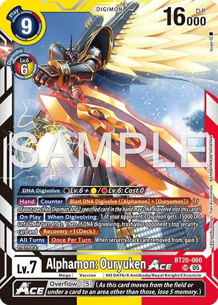 Image for Alphamon: Ouryuken ACE (Reprint) (BT20-060 SR) (Advanced Booster Digimon Generation) (AD-01) - Digimon Card Game