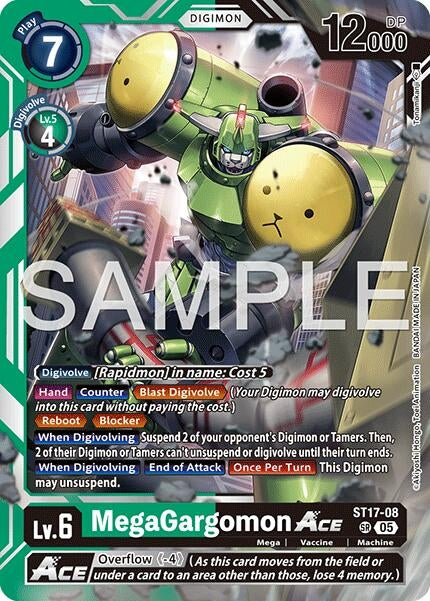 Image for MegaGargomon ACE (Reprint) (ST17-08 SR) (Advanced Booster Digimon Generation) (AD-01) - Digimon Card Game