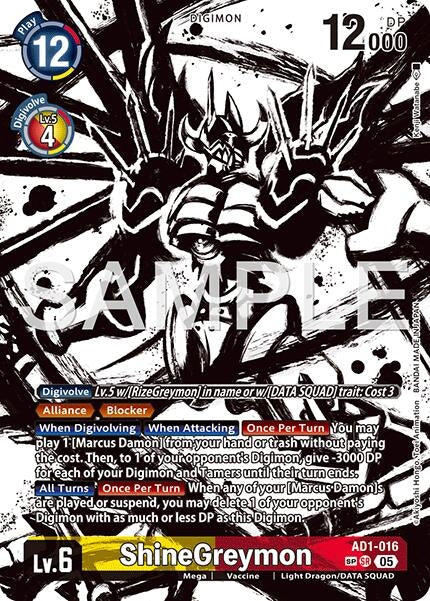 Image for ShineGreymon - AD1-016 (SP) (AD1-016 SR) (Advanced Booster Digimon Generation) (AD-01) - Digimon Card Game