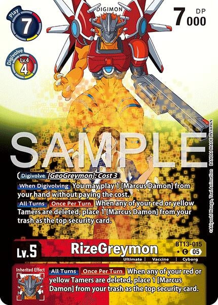 Image for RizeGreymon - BT13-015 (Alternate Art) (BT13-015 C) (Advanced Booster Digimon Generation) - Digimon Card Game