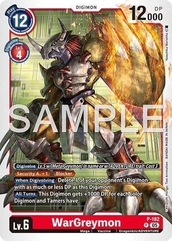 Image for WarGreymon - P-182 (Reprint) (P-182 P) (Advanced Booster Digimon Generation) (AD-01) - Digimon Card Game