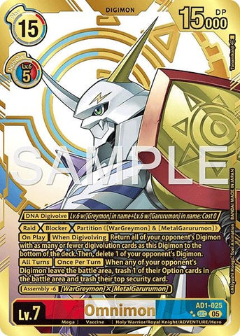 Image for Omnimon - AD1-025 (Rare Pull) (AD1-025 SEC) (Advanced Booster Digimon Generation) (AD-01) - Digimon Card Game