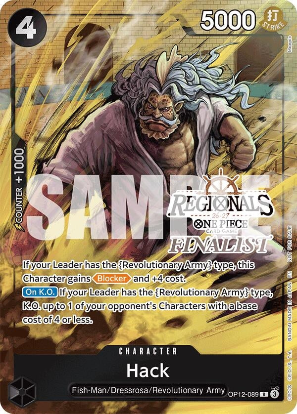 Image for Hack (Regionals Finalist Card Set 26-27) (OP12-089) (One Piece Promotion Cards) - One Piece Card Game