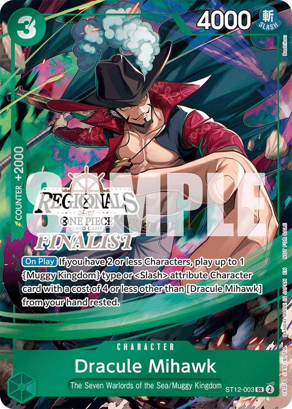 Image for Dracule Mihawk (Regionals Finalist Card Set 26-27) (ST12-003) (One Piece Promotion Cards) - One Piece Card Game