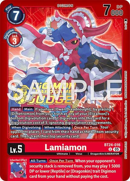 Image for Lamiamon (Judge Pack 9) (BT24-016 U) (Time Stranger) - Digimon Card Game