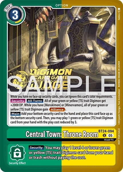 Image for Central Town: Throne Room (Judge Pack 9) (BT24-094 U) (Time Stranger) - Digimon Card Game