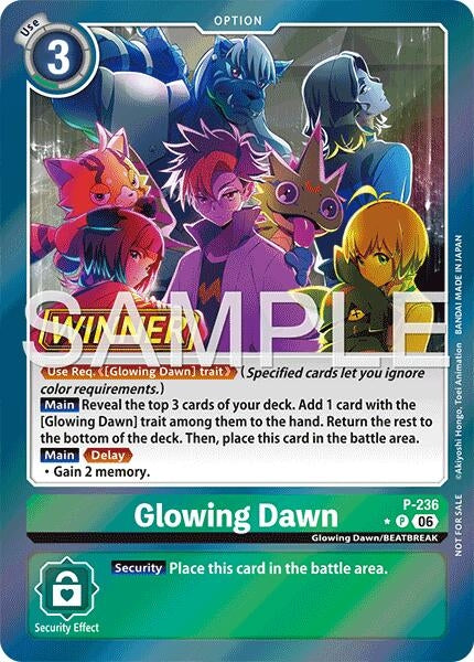 Image for Glowing Dawn (Store Tournament 2026 Vol. 2 Winner Pack) (P-236 P) (Digimon Promotion Cards) - Digimon Card Game