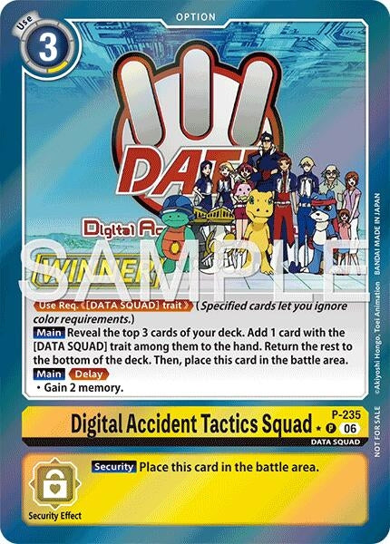 Image for Digital Accident Tactics Squad (Store Tournament 2026 Vol. 2 Winner Pack) (P-235 P) (Digimon Promotion Cards) - Digimon Card Game