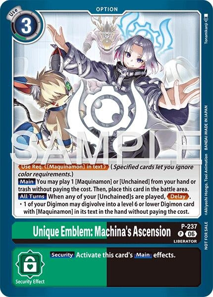 Image for Unique Emblem: Machina's Ascension (Store Tournament 2026 Vol. 2 Participation Pack) (P-237 P) (Digimon Promotion Cards) - Digimon Card Game