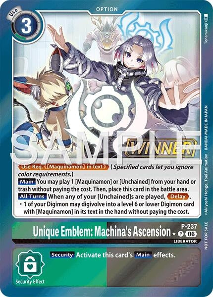 Image for Unique Emblem: Machina's Ascension (Store Tournament 2026 Vol. 2 Winner Pack) (P-237 P) (Digimon Promotion Cards) - Digimon Card Game
