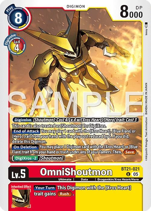 Image for OmniShoutmon (Reprint) (BT21-021 U) (Advanced Booster Digimon Generation) (AD-01) - Digimon Card Game