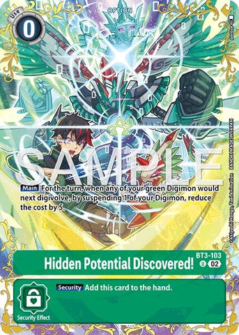 Image for Hidden Potential Discovered! - BT3-103 (Alternate Art) (BT3-103 U) (Dual Revolution) (BT-25) - Digimon Card Game