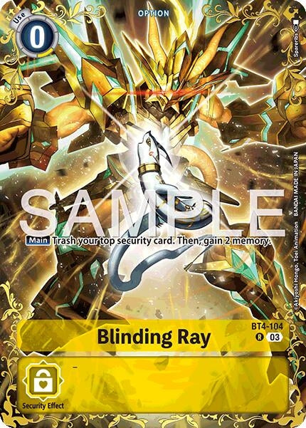 Image for Blinding Ray - BT4-104 (Alternate Art) (BT4-104 R) (Dual Revolution) (BT-25) - Digimon Card Game