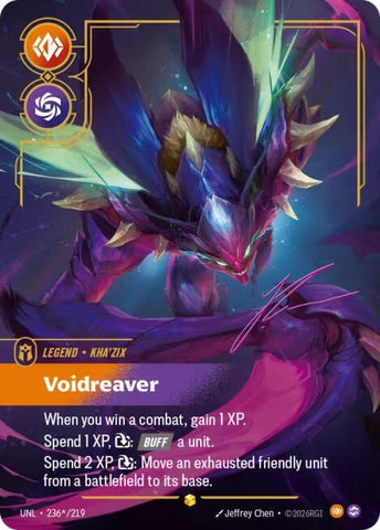 Image for Kha'Zix - Voidreaver (Signature) (236*/219) (Unleashed) - Riftbound: League of Legends Trading Card Game