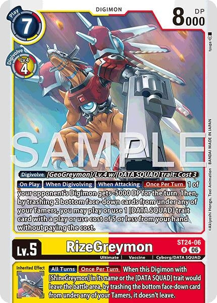 Image for RizeGreymon (ST24-06 R) (Starter Deck 24: Data Squad) (ST-24) - Digimon Card Game