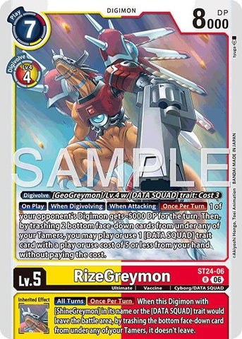 Image for RizeGreymon (ST24-06 R) (Starter Deck 24: Data Squad) (ST-24) - Digimon Card Game