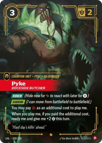 Image for Pyke - Dockside Butcher (028/219) (Unleashed) - Riftbound: League of Legends Trading Card Game
