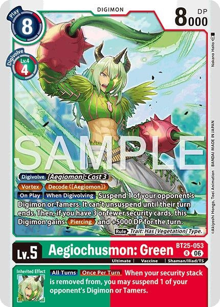 Image for Aegiochusmon: Green (BT25-053 R) (Dual Revolution) (BT-25) - Digimon Card Game