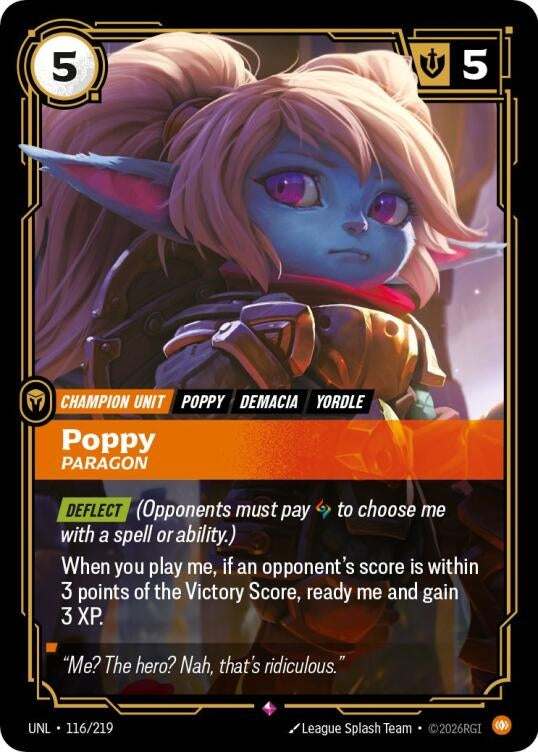 Image for Poppy - Paragon (116/219) (Unleashed) - Riftbound: League of Legends Trading Card Game