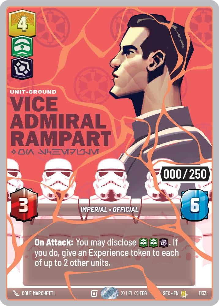 Image for Vice Admiral Rampart - On Schedule (Serialized) (Rose Gold) (1133) (Secrets of Power) - Star Wars: Unlimited