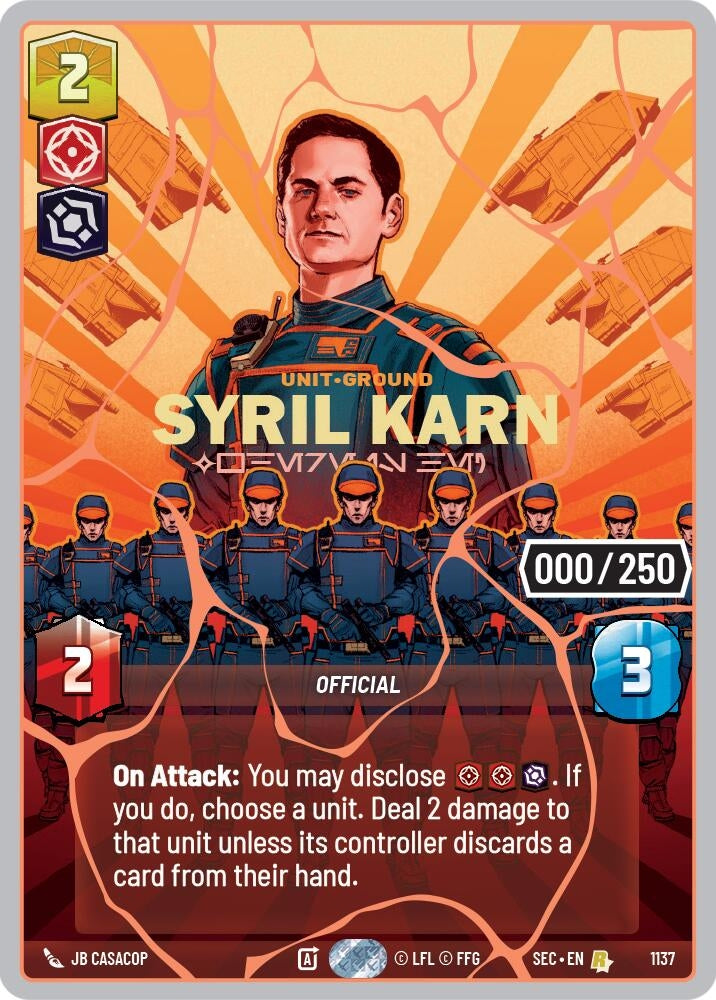 Image for Syril Karn - Where Is He? (Serialized) (Rose Gold) (1137) (Secrets of Power) - Star Wars: Unlimited