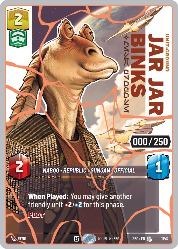 Image for Jar Jar Binks - Mesa Propose (Serialized) (Rose Gold) (1143) (Secrets of Power) - Star Wars: Unlimited