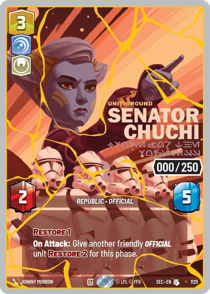 Image for Senator Chuchi - Voice for the Voiceless (Serialized) (Gold) (1125) (Secrets of Power) - Star Wars: Unlimited