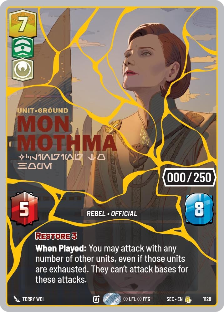 Image for Mon Mothma - Clinging to Hope (Serialized) (Gold) (1128) (Secrets of Power) - Star Wars: Unlimited