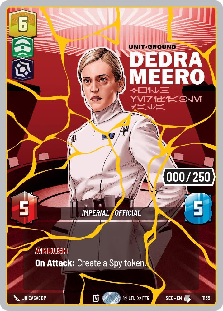 Image for Dedra Meero - With Verifiable Data (Serialized) (Gold) (1135) (Secrets of Power) - Star Wars: Unlimited