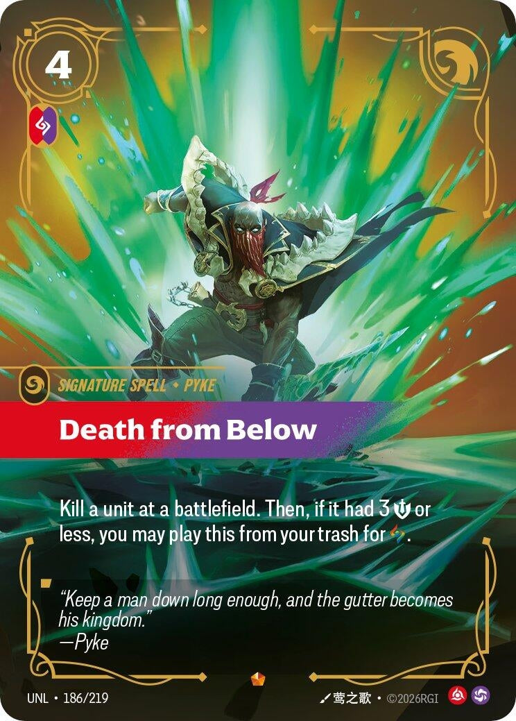 Image for Death from Below (186/219) (Unleashed) - Riftbound: League of Legends Trading Card Game