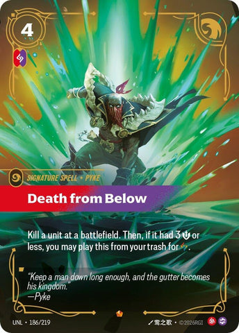 Image for Death from Below (186/219) (Unleashed) - Riftbound: League of Legends Trading Card Game