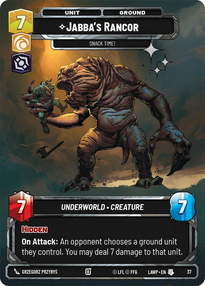 Image for Jabba's Rancor - Snack Time! (Foil) (37) (A Lawless Time: Weekly Play Promos) - Star Wars: Unlimited