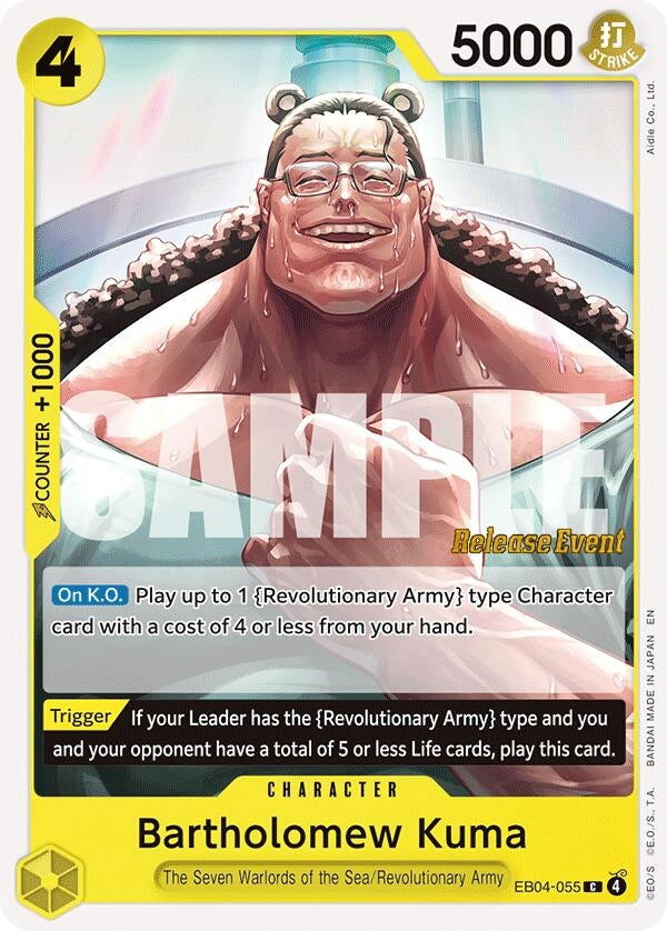 Image for Bartholomew Kuma (EB04-055) (EB04-055) (Adventure on Kami's Island Release Event Cards) - One Piece Card Game