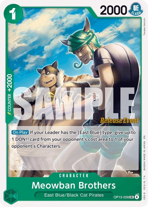 Image for Meowban Brothers (OP15-028) (Adventure on Kami's Island Release Event Cards) - One Piece Card Game