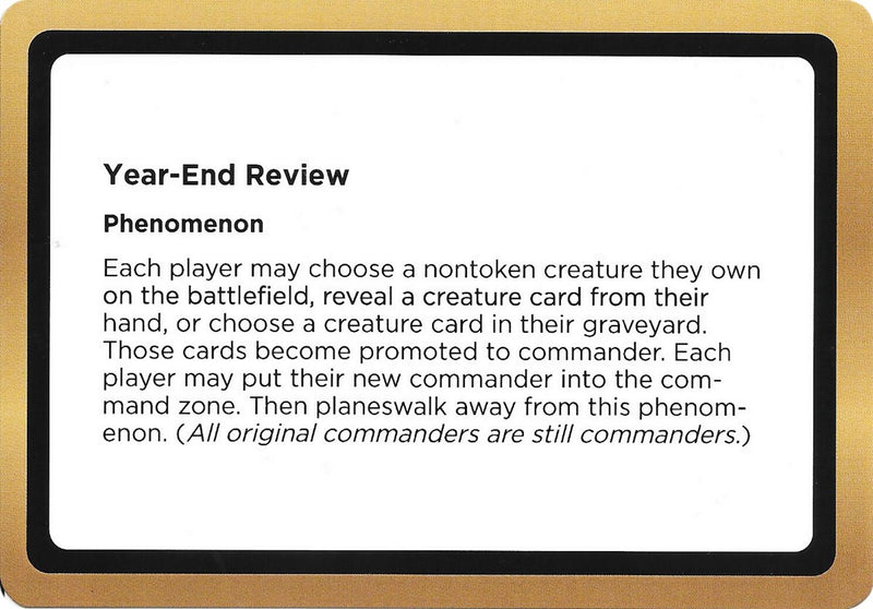 Image for Year-End Review (Black Lotus Unknown Planechase) (Oversize Cards) - Magic: The Gathering
