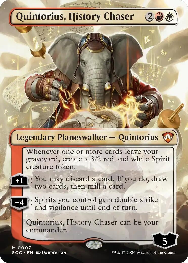 Image for Quintorius, History Chaser (Borderless) (7) (Secrets of Strixhaven) - Magic: The Gathering