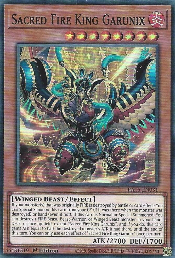 Image for Sacred Fire King Garunix (RA05-EN031) (Rarity Collection 5) - YuGiOh
