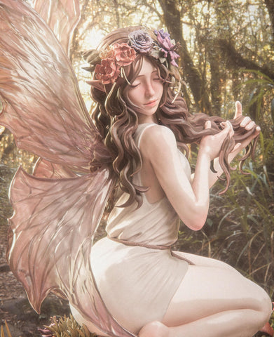 Fairy Blossom Resin Statue - view 1