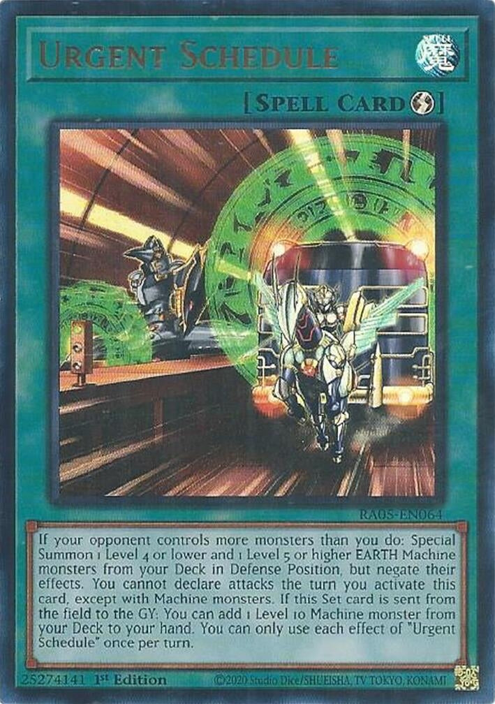 Image for Urgent Schedule (Ultra Rare) (RA05-EN064) (Rarity Collection 5) - YuGiOh