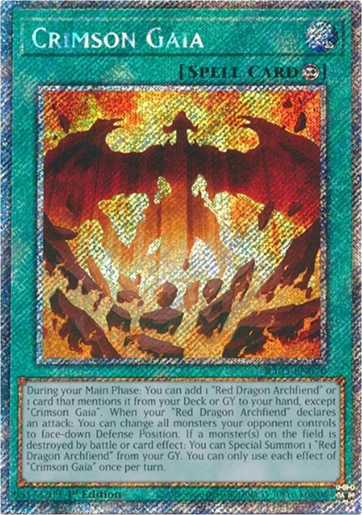 Image for Crimson Gaia (Platinum Secret Rare) (RA05-EN070) (Rarity Collection 5) - YuGiOh