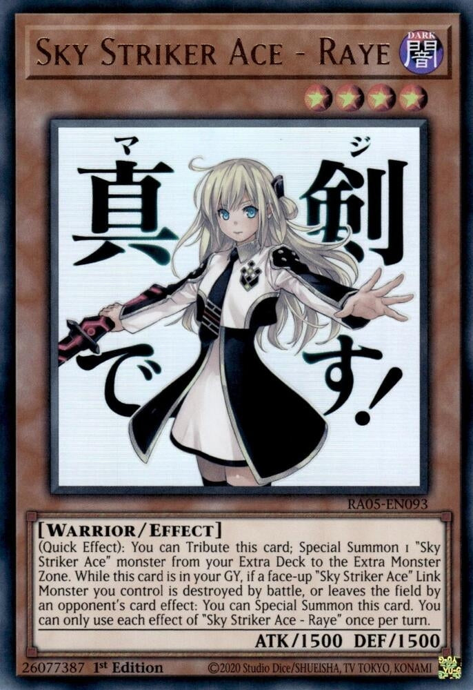 Image for Sky Striker Ace - Raye (RA05-EN093) (Rarity Collection 5) - YuGiOh