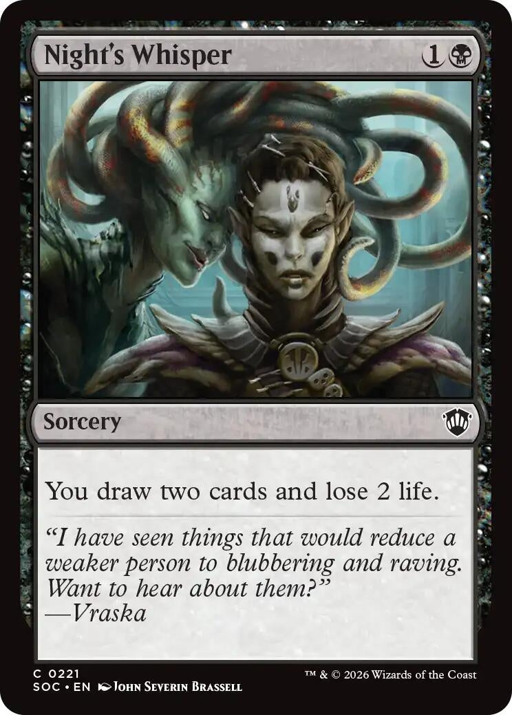 Image for Night's Whisper (221) (Secrets of Strixhaven) - Magic: The Gathering