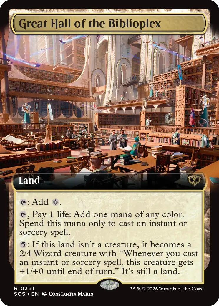 Image for Great Hall of the Biblioplex (Extended Art) (361) (Secrets of Strixhaven) - Magic: The Gathering