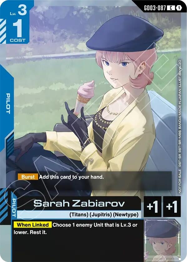 Image for Sarah Zabiarov (Store Tournament Participant Pack 04) (GD03-087) (Gundam Promotional Cards) - Gundam Card Game