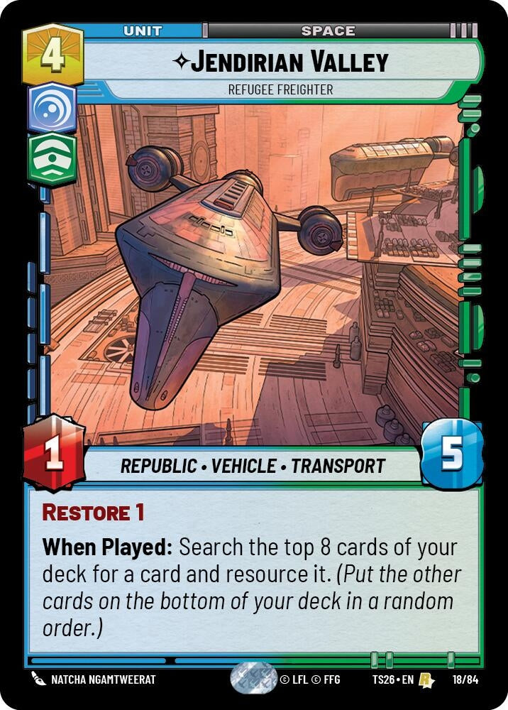 Image for Jendirian Valley - Refugee Freighter (18/84) (Twin Suns) - Star Wars: Unlimited
