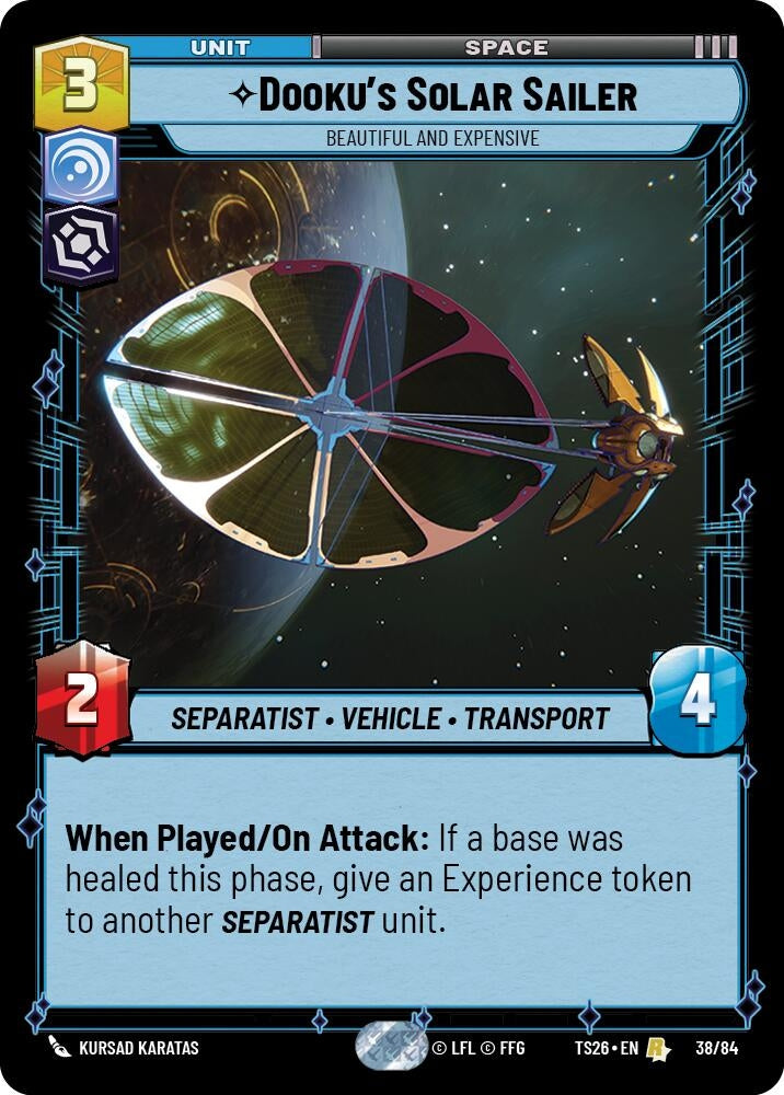 Image for Dooku's Solar Sailer - Beautiful and Expensive (38/84) (Twin Suns) - Star Wars: Unlimited