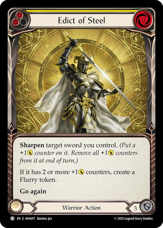Image for Edict Of Steel (Yellow) (AHA017) (Armory Deck Origins: Hala) - Flesh and Blood TCG