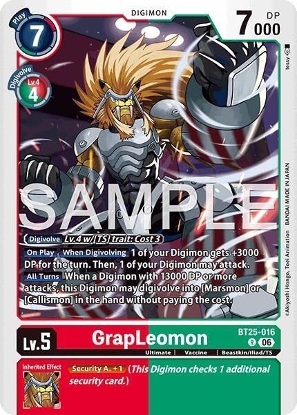 Image for GrapLeomon (BT25-016 R) (Dual Revolution) - Digimon Card Game