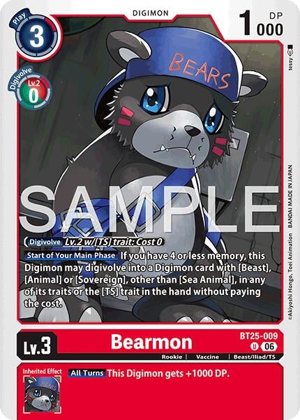 Image for Bearmon - BT25-009 (BT25-009 U) (Dual Revolution) - Digimon Card Game