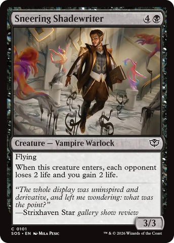 Image for Sneering Shadewriter (101) (Secrets of Strixhaven) - Magic: The Gathering